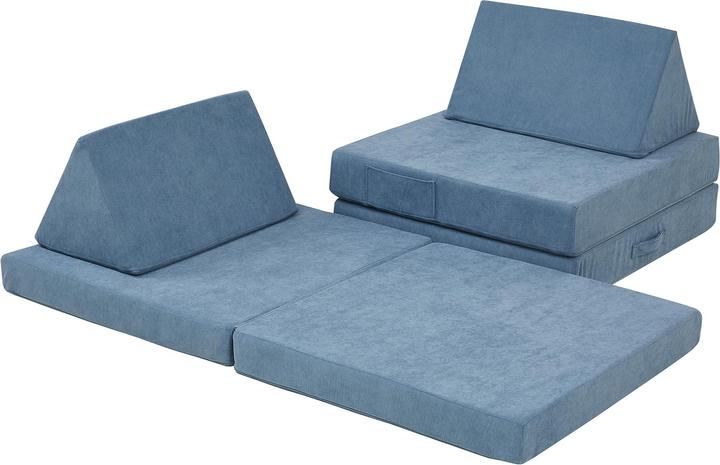 Produktbild En.Casa Spielsofa Norhulta 5-tlg. 120x66x46 cm Cord Blau (Kindersofa)