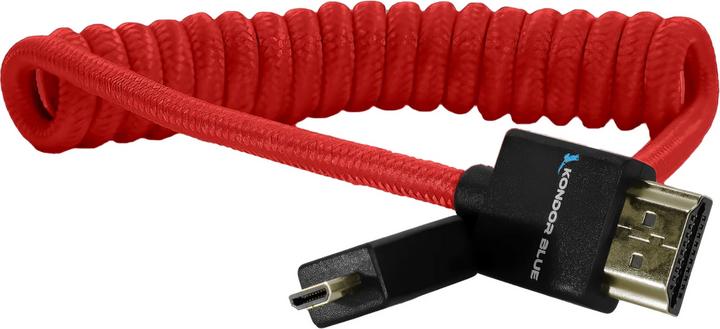 Actual product image Kondor Blue Coiled Micro HDMI to Full HDMI (12-24") (Cardinal Red) (0.70 m, HDMI)