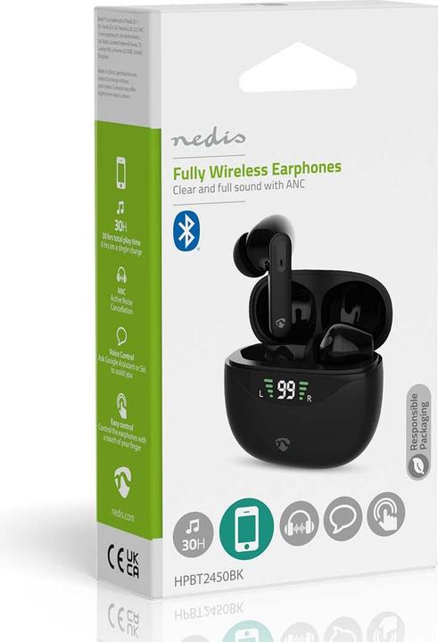 Image du produit Nedis Casque entièrement sans fil - ANC (Active noice Cancelling) - Bluetooth - capacité maximale de la (ANC, 30 h, Sans fil)
