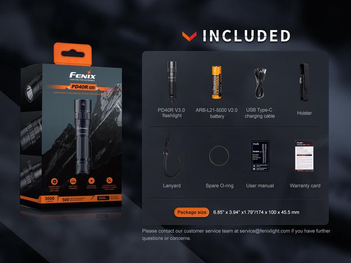 Actual product image Fenix PD40R V3.0 (14.30 cm, 3000 lm)