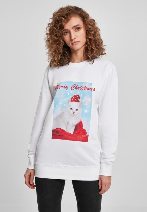 Actual product image Merchcode Ladies Merry Christmas Cat Crewneck (XS)