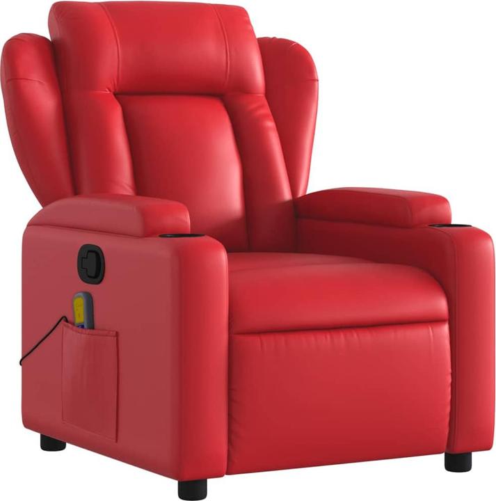 Image du produit VidaXL Fauteuil de massage rouge en similicuir,Couleur : rouge,Matériau : similicuir