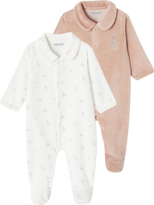 Produktbild Vertbaudet 2er-Pack Baby Samtstrampler mit Bio-Baumwolle (62)