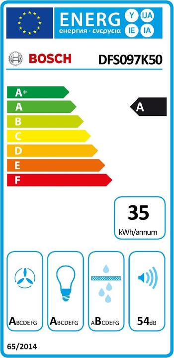 Energy Label Bosch Hausgeräte Dfs097k50 (Flat-screen hood)