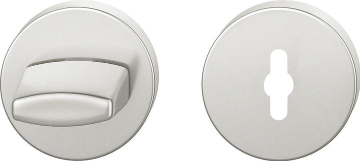 Actual product image FSB Pair of key rosettes 12 1735 aluminium 0105 Escutcheon thickness 7 mm R-WC round (Door handle)