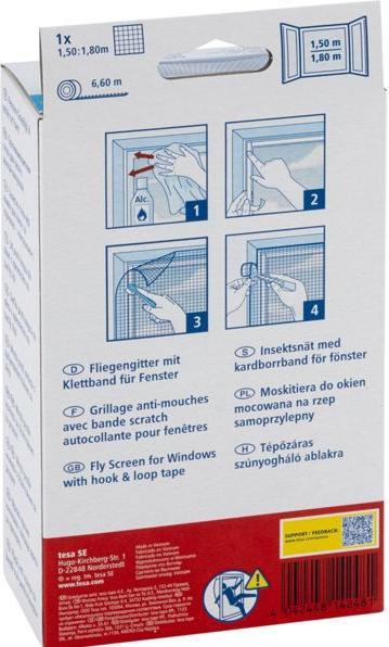 Actual product image tesa Insect screen STANDARD for windows, with Velcro tape, without drilling (150 x 180 cm)