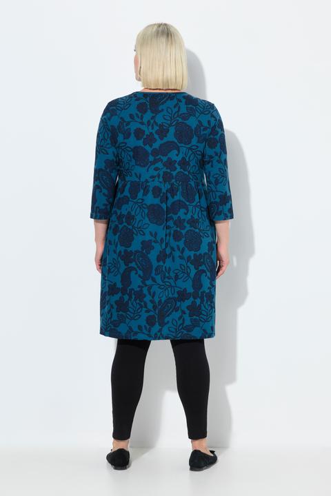 Produktbild Ulla Popken Jerseykleid, Paisley, A-Linie, Rundhals, 3/4-Arm (60)