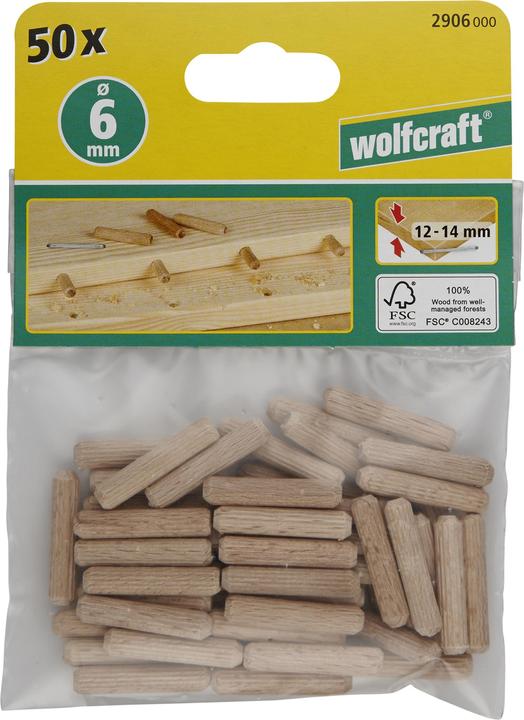 Produktbild wolfcraft wolfcraft 40 Langholzdübel Buche ø8x40mm (40 Stk.)
