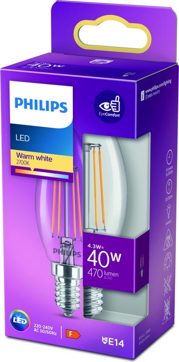 Actual product image Philips Lamp (E14, 4.30 W, 470 lm, 1 x, F)
