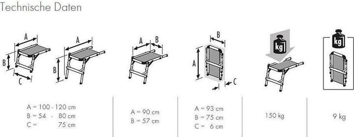 Actual product image Hailo TP1, Stair landing, The innovative and safe solution for renovating and decorating staircases (Working platform, 120 cm)