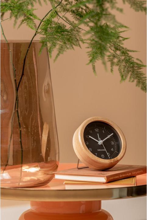 Actual product image Karlsson Classic alarm clock Neat Round Bamboo / Black