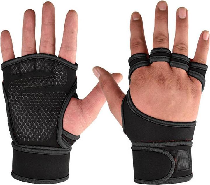 JTI Trainingshandschuhe mit Handgelenkstütze - Schwarz - L (L)