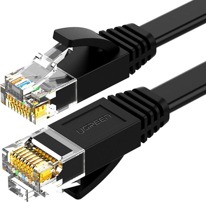 Image du produit Ugreen Câble réseau plat Ethernet RJ45, Cat.6, UTP, 8m (Noir) (UTP, CAT6, 8 m)