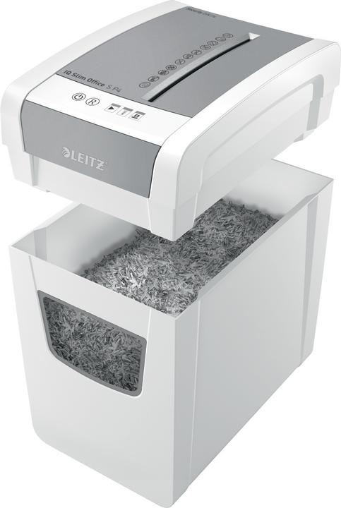 Image du produit Leitz Destructeur de documents IQ Slim Office P4/12 feuilles/moteur DC/blanc (Coupe de particules)