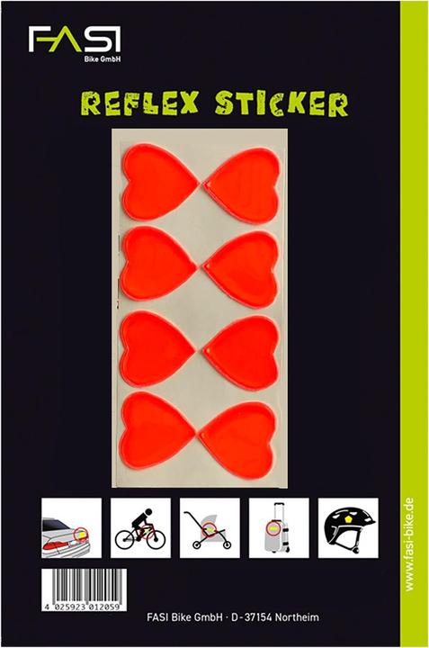 Actual product image Fasi reflective hearts self-adhesive red