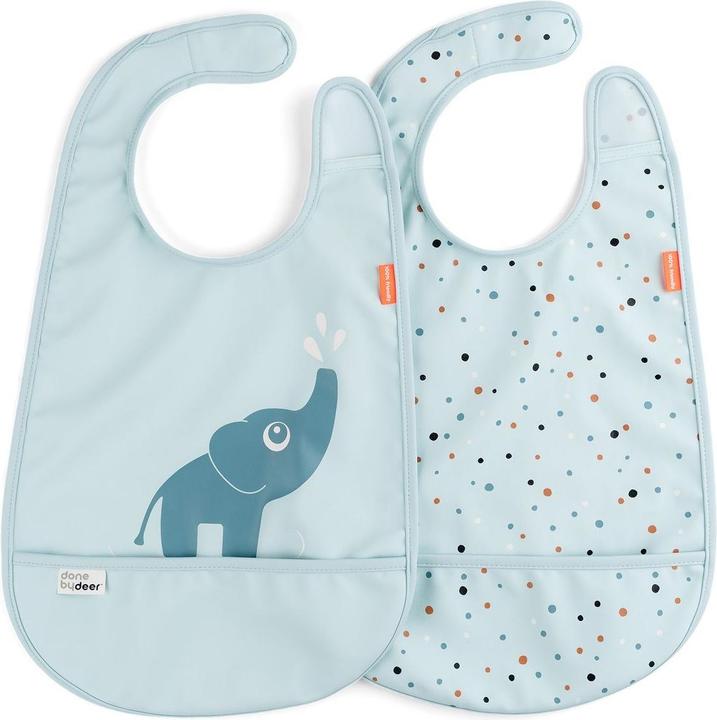 Done by Deer Lätzchen mit Klettverschluss 2er Pack Elphee Blau
