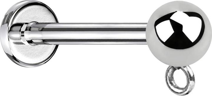 Chaotic Trading Micro Labret Innengewinde silber mit Kugel Ring für Anhänger (ohne Messing, Chirurgenstahl 316L)