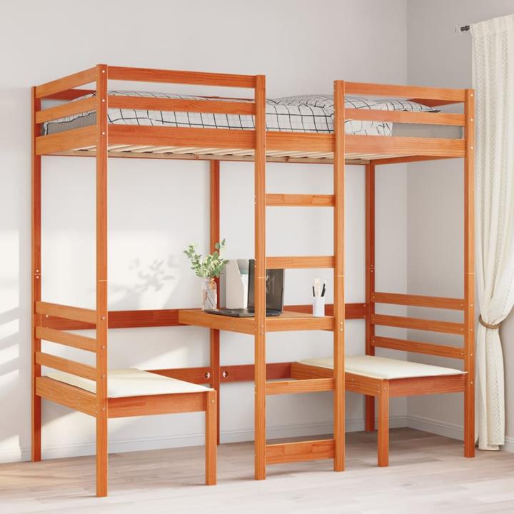 Produktbild VidaXL Hochbett mit Schreibtisch & Stühlen (90 x 190 cm)