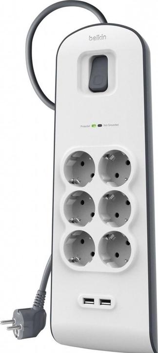 Produktbild Belkin SURGE PLUS 2.4 A (6 x, CEE 7/3, USB-A, 2 m)