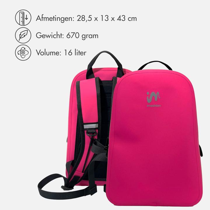 Actual product image iMoshion Air-Tight Waterdichte Rugzak - Medium - 16 L - Waterproof Rugtas - Hot Pink (16 l)