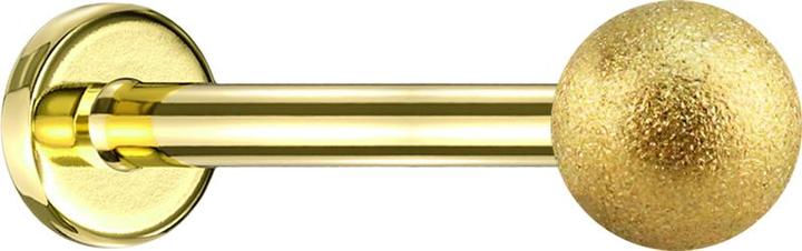 Star Piercing Micro Labret vergoldet mit Kugel gesprenkelt (ohne Messing, Chirurgenstahl 316L)