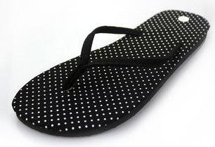 Hermex Women Sexy Flip Flop Sandalen Sandaletten Flipflop Schwarz gepunktet Weiss / Grösse 37 (37)