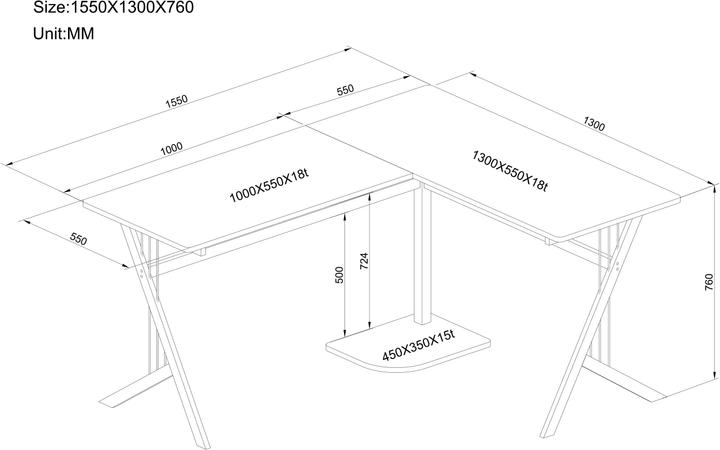 Image du produit Hjh Office Pollux (76 x 155 x 55 cm)