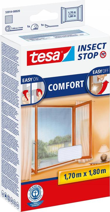 Actual product image tesa Insect screen COMFORT for windows, with Velcro tape, self-adhesive, without drilling (170 x 180 cm)