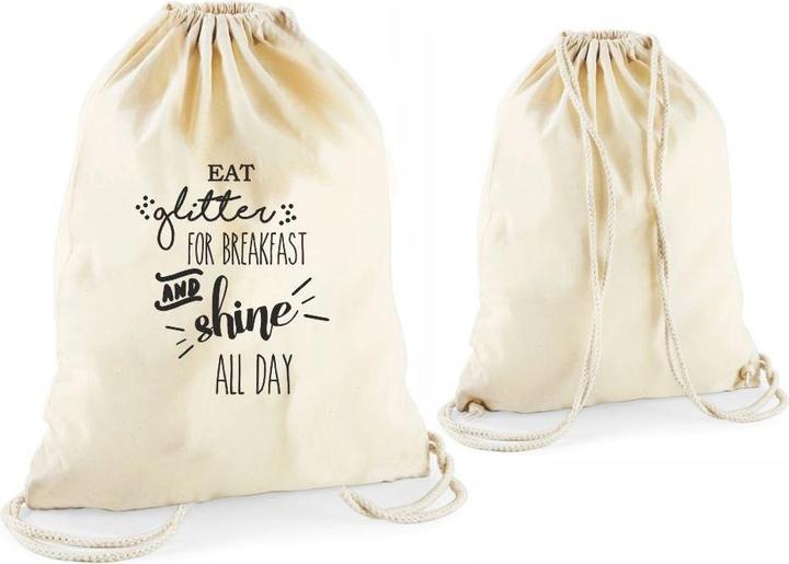 4you Design Statement-Tragebeutel Eat glitter for breakfast and shine all day natur