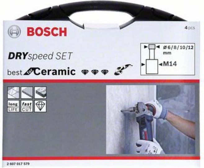 Actual product image Bosch Professional Zubehör PRO Ceramic dry X-Lock core bit set, 6 x 30, 8 x 30, 10 x 30, 12 x 30 mm, 4 pcs. (6, 8, 10, 12 mm)