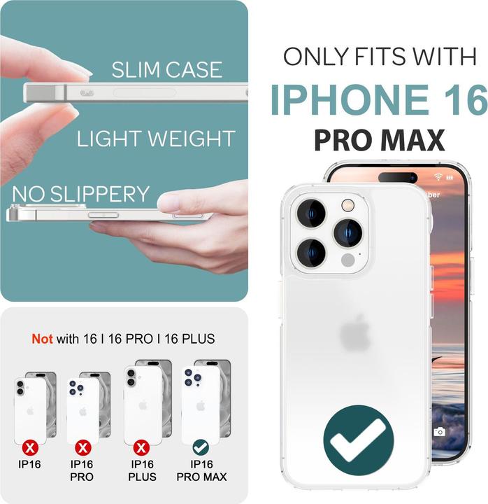 Produktbild Nalia Matte Klare Harte Hülle (Apple iPhone 16 Pro Max)