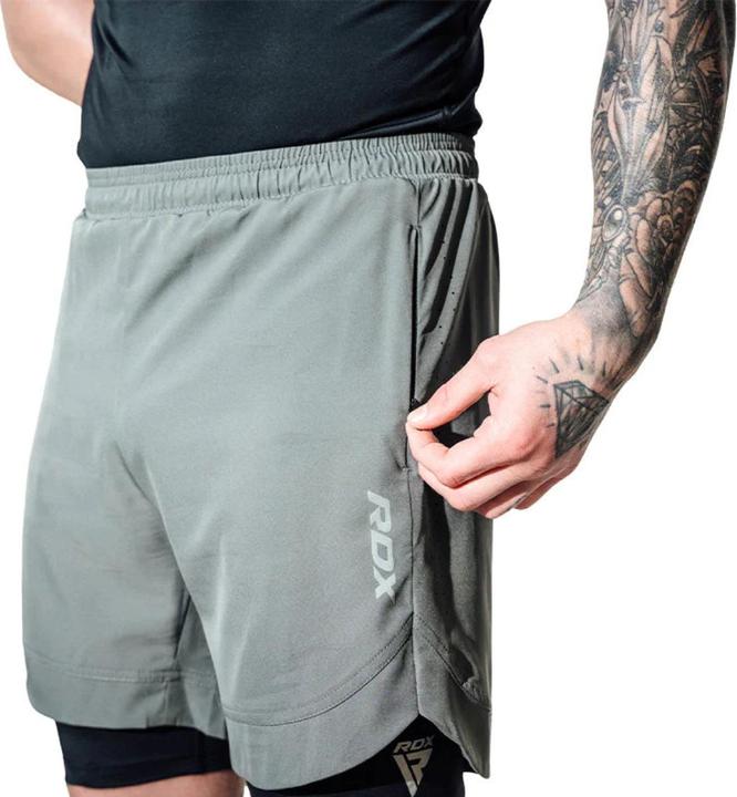 Rdx SHORTS MMA T16 GRIS/NOIR-S (S)