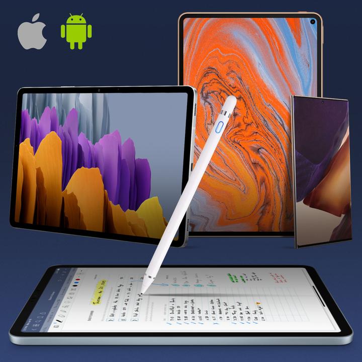 Immagine prodotto Avizar Penna per smartphone/tablet/PC touchscreen, punta fine, alluminio - Bianco