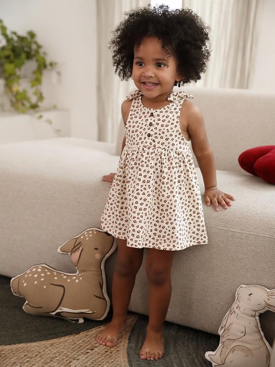 Actual product image Vertbaudet Bio-Kollektion: Bedrucktes Mädchen Baby Trägerkleid (68)