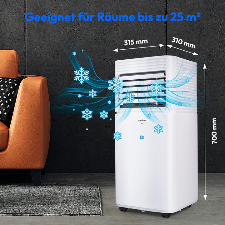 Produktbild Medion LIFE® P701 KLIMAANLAGE (MD 37672) Kühlen, Entfeuchten und Ventilieren, Kühlleistung 7.000 BTU, Kühlm (25 m², 7000 BTU/h)