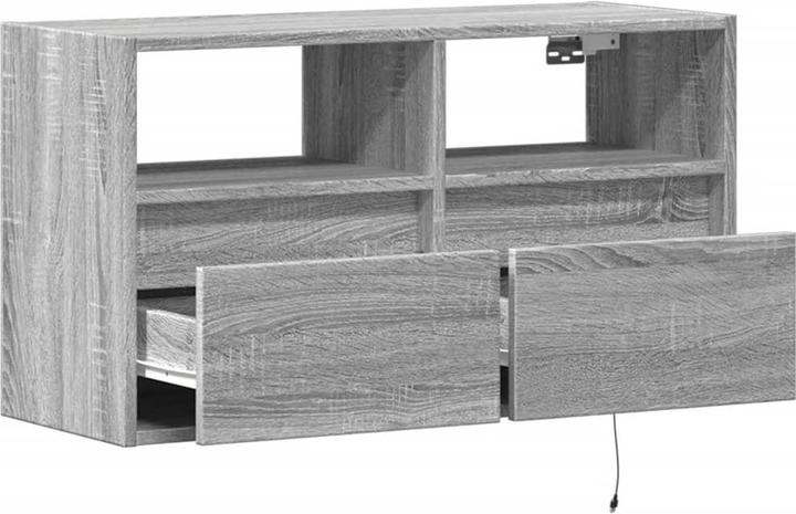 Produktbild VidaXL TV Schrank Wandschrank Lowboard Hängend mit LED-Beleuchtung Grau Sonoma