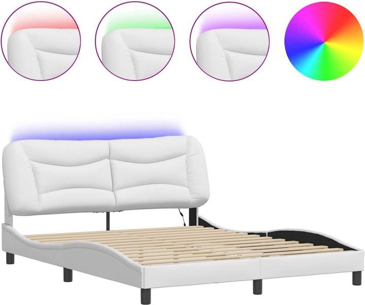 Actual product image VidaXL Bed frame with LED imitation leather (160 x 200 cm)