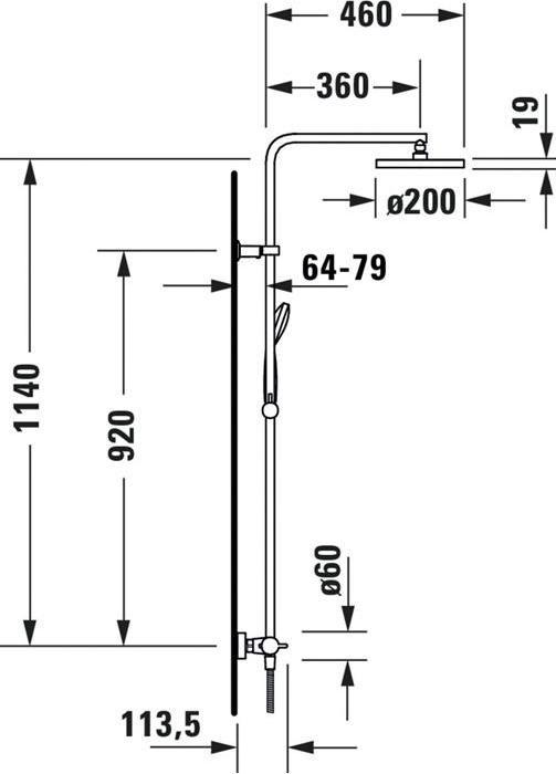 Actual product image Duravit Shower system B.2 with shower thermostat chrome