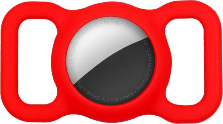 Ueli Express Silicone Collier pour chiens et chats Support pour Apple AirTag Rouge