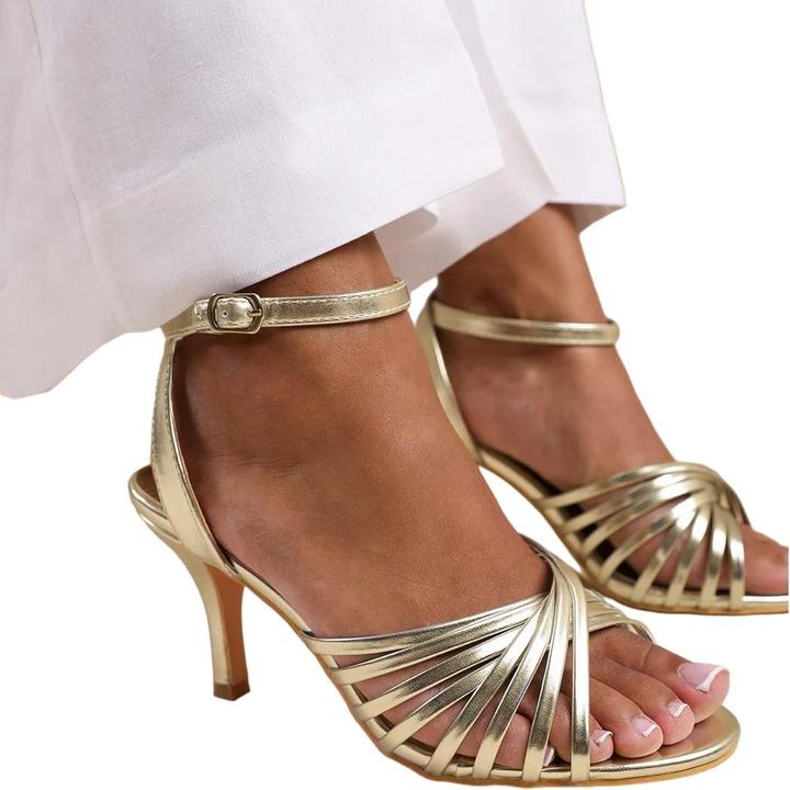 Actual product image Where's That From Womens/Ladies Cyprus Crossover Strap Mid Heel Sandals (38)
