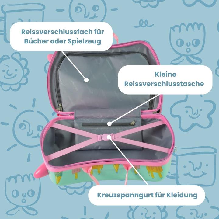 Produktbild Hermex Kinderkoffer Hartschalenkoffer Reisegepäck Kindertrolley Koffer (18 l, Handgepäck (bis 50l))