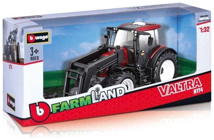 Productafbeelding Bburago 18/44082 Valtra N174 metalen replica trekker rood met lader schaal 1:32 voor 4+ jaar