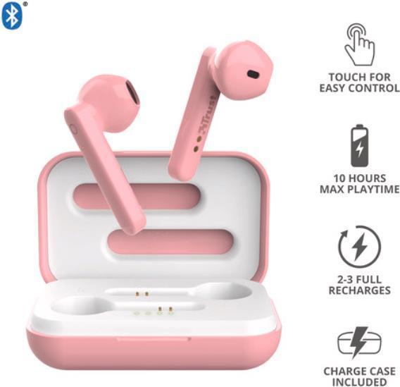 Immagine prodotto Trust Auricolari Primo Touch Bt Rosa (12 h, Senza fili)