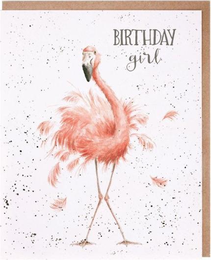 Image du produit Wrendale Design Geburtstagskarte - Flamingo BIRTHDAY GIRL Wrendale Designs (1 pcs)