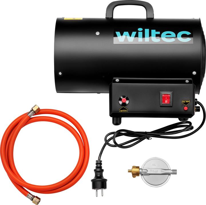 Actual product image Wiltec Gasheizgebläse 15kW Heizkanone 30W Gas Heissluftgenerator LPG Bauheizer (15000 W)