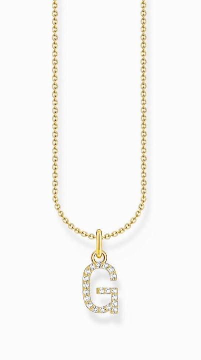Image du produit Thomas Sabo Chaîne avec pendentif lettre G doré (Argent sterling 925, Or jaune 750 plaqué or, 38 - 45 cm)
