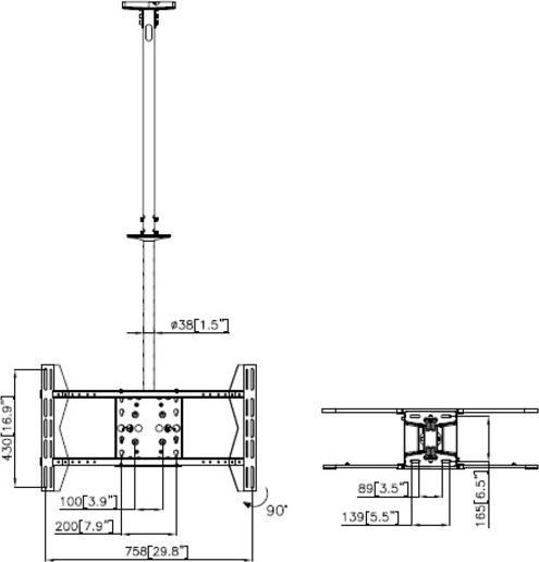 Produktbild Multibrackets Ceilingmount LBB (Wand, 84", 125 kg)