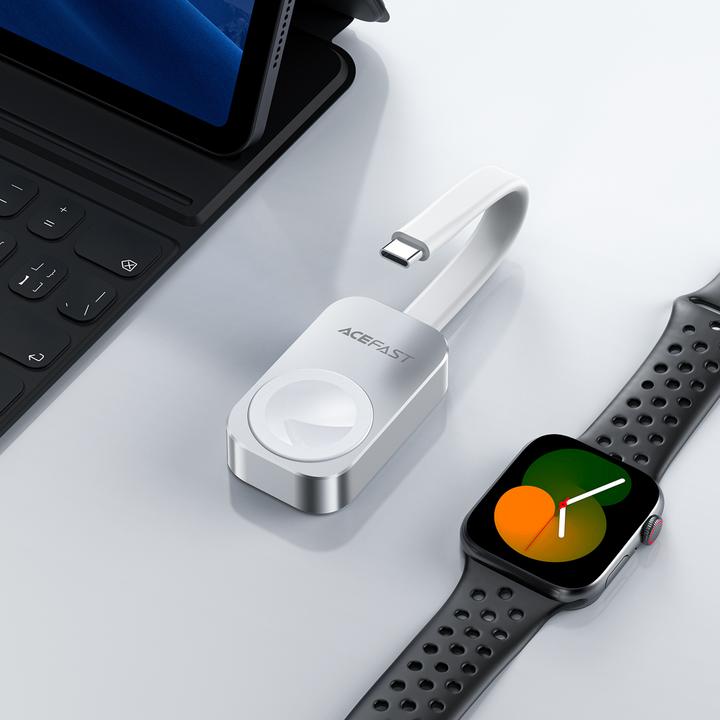 Actual product image Acefast E21 5W Wireless Charger for Apple Watch - Silver (5 W)