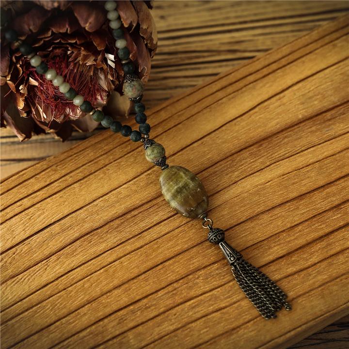 Andreani Halskette mit Pendant aus echter afrikanischer Jade (Steine)