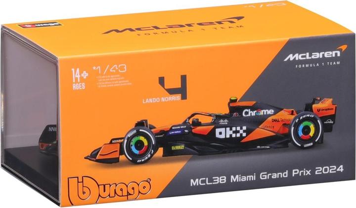Actual product image Bburago McLaren F1 MCL38 1/43 Norris 2024